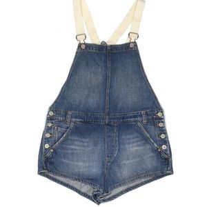Free People Denim Overall Shorts